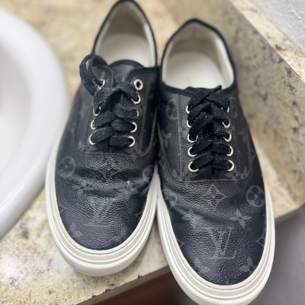 Louis Vuitton Black Monogram Sneakers - Picture 3 of 4